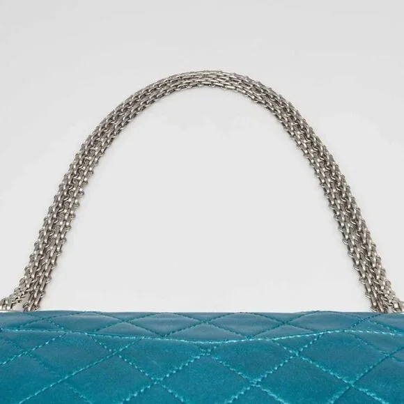 Chanel Turquoise 2.55 Reissue Quilted Classic Calfskin Leather 227 Jumbo Flap... Shoulder Bags